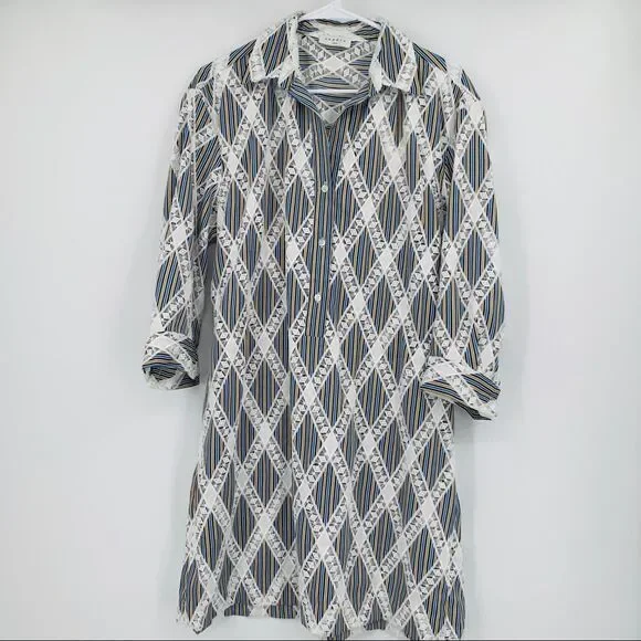 New Sandro Paris Short Lace Shirt Dress collar 40 - Picture 6 of 12